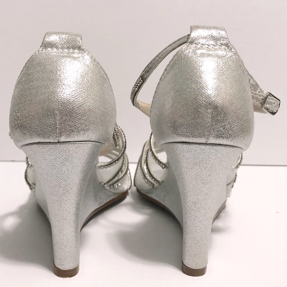 Silver Rhinestone Strappy Wedge Sandal - Women - Picture 12 of 15